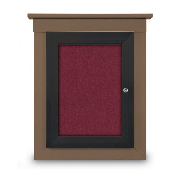 72"x36" 3-Door Enclosed Letterboard, Header, Grey Felt/Lt Oak